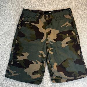 Hype Camo Shorts Size 34 Green Brown 100% Cotton Streetwear